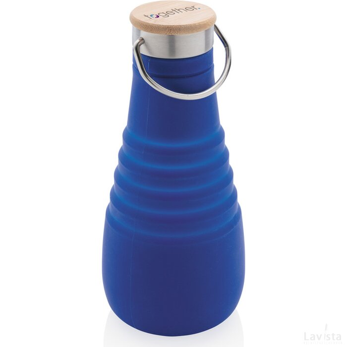 Lekvrije siliconen opvouwbare fles blauw