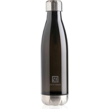 Lekvrije waterfles met rvs dop zwart