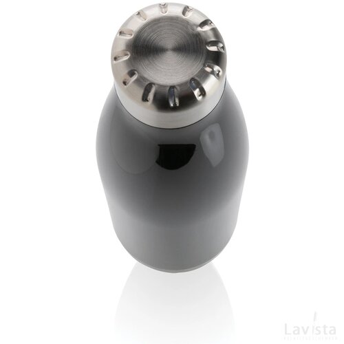 Lekvrije waterfles met rvs dop zwart