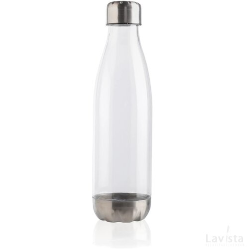 Lekvrije waterfles met rvs dop transparant