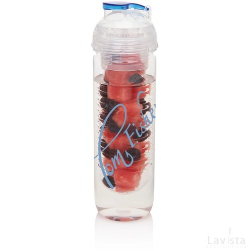 Waterfles met infuser blauw
