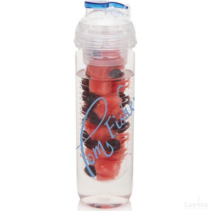 Waterfles met infuser blauw