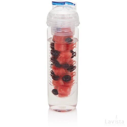 Waterfles met infuser blauw