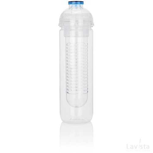 Waterfles met infuser blauw