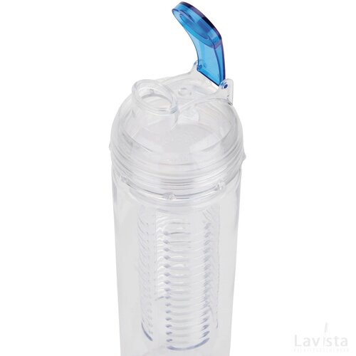 Waterfles met infuser blauw