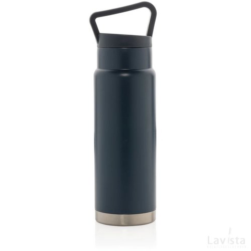 Lekvrije vacuümfles on-the-go met handvat blauw
