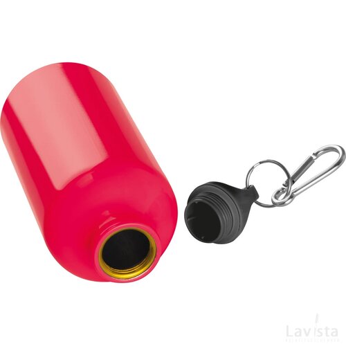 Metalen drinkfles met karabijnhaak rood