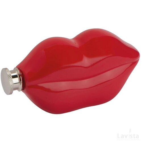 Schaps fles lippen rood