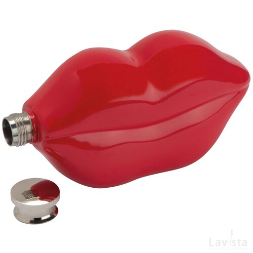 Schaps fles lippen rood