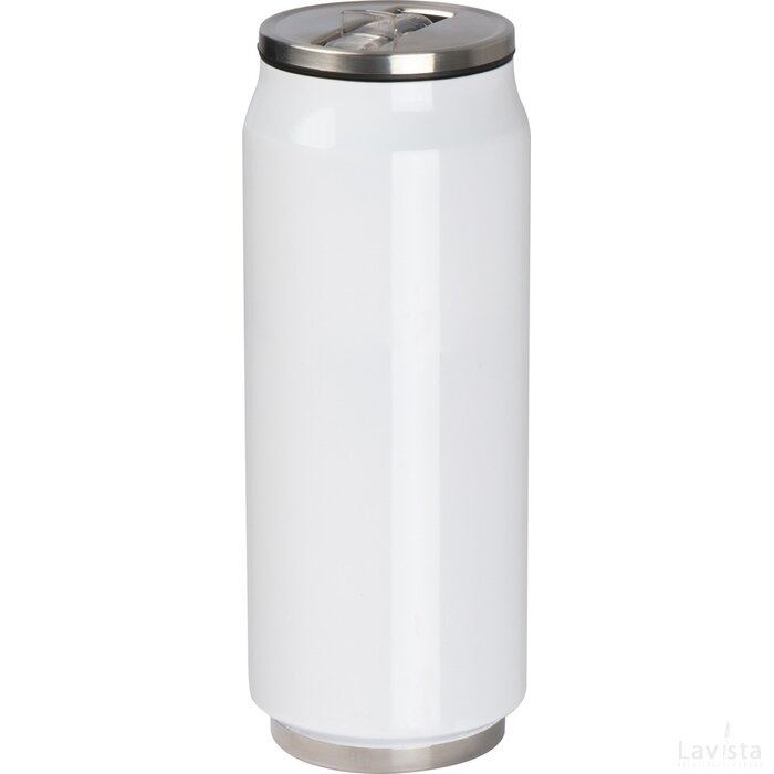 Drinkfles, dubbelwandig wit
