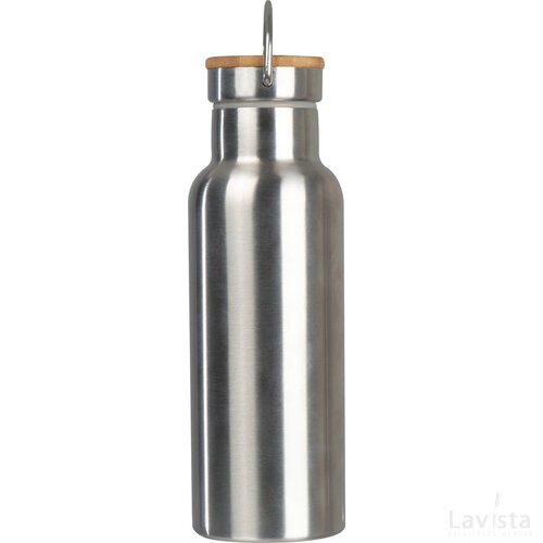 Drinkfles van RVS met draagbeugel grijs silvergrey zilvergrijs