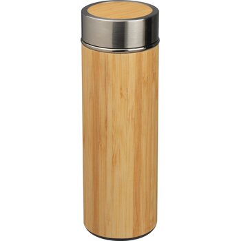 Drinkbeker RVS met bamboelook beige