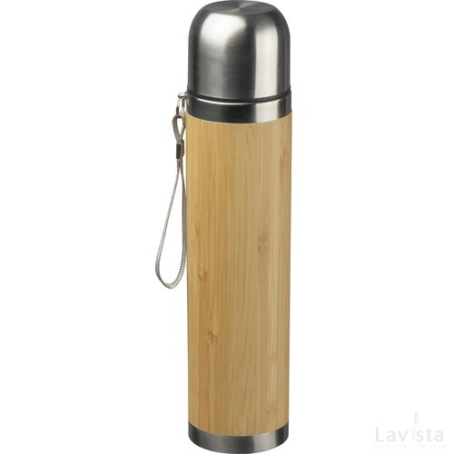 Isoleerkan met een bamboe ommanteling, 500 ml beige