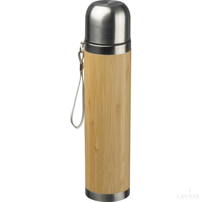 Isoleerkan met een bamboe ommanteling, 500 ml beige