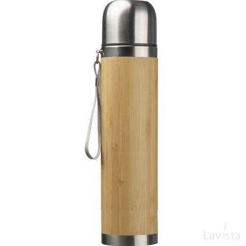 Isoleerkan met een bamboe ommanteling, 500 ml beige