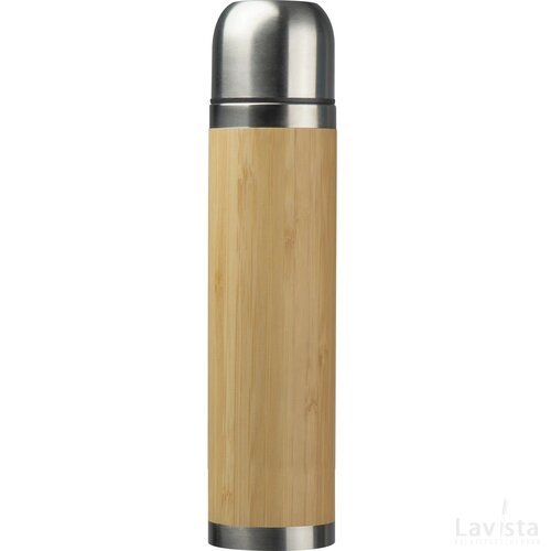 Isoleerkan met een bamboe ommanteling, 500 ml beige