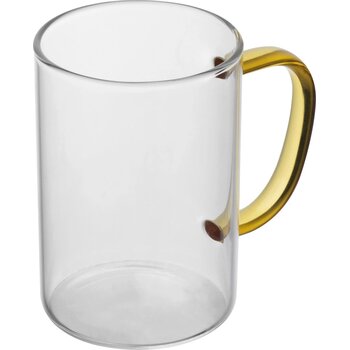 Theeglas met gekleurd oortje Geel
