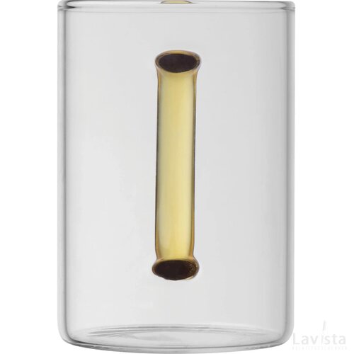 Theeglas met gekleurd oortje Geel