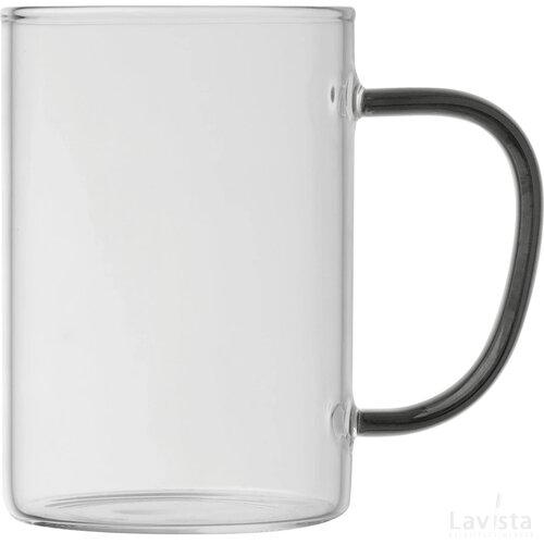 Theeglas met gekleurd oortje Zwart