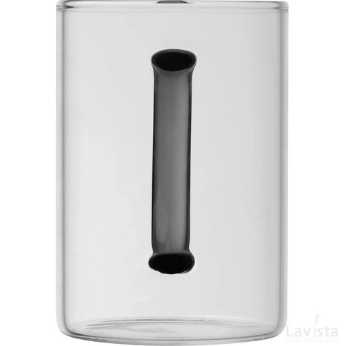 Theeglas met gekleurd oortje Zwart