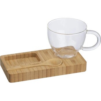 Koffie/ Thee setje bamboe beige