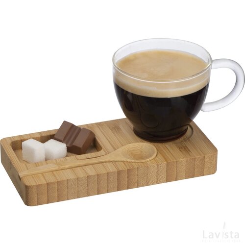 Koffie/ Thee setje bamboe beige