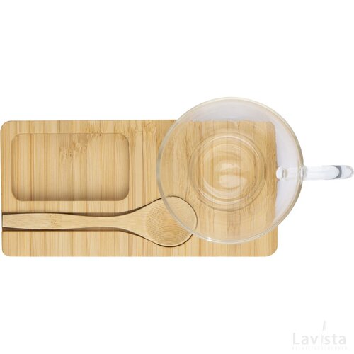 Koffie/ Thee setje bamboe beige