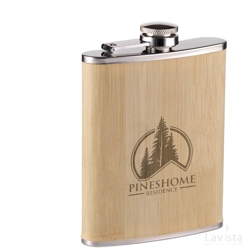 Hipflask Bamboo 200 Ml Heupfles Bamboe
