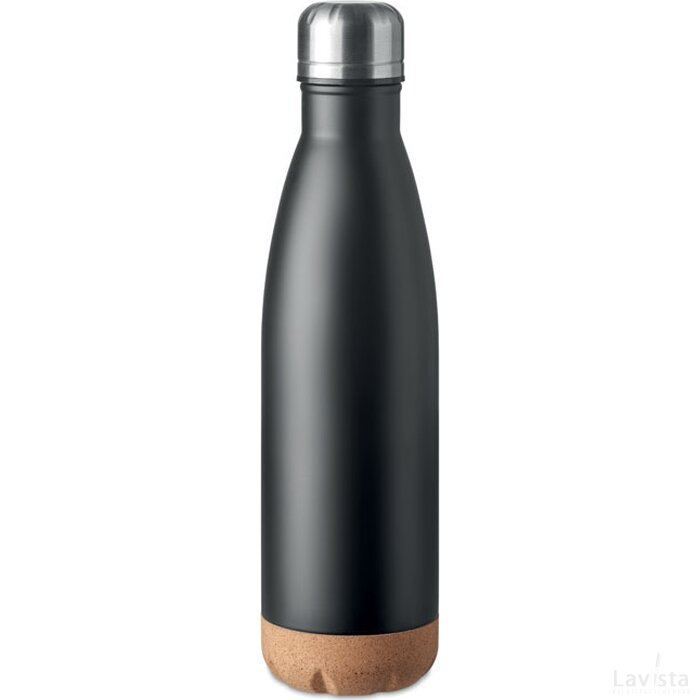 Dubbelwandige fles 500 ml Aspen cork zwart