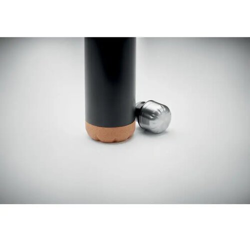 Dubbelwandige fles 500 ml Aspen cork zwart
