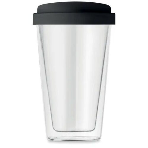 Dubbelwandig glas met deksel Bielo tumbler zwart