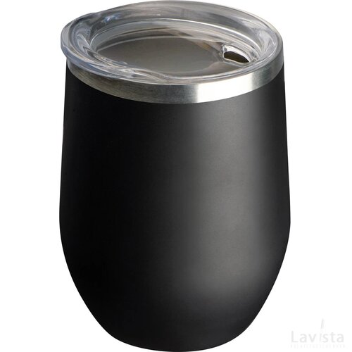 Dubbelwandige vacuüm drinkbeker, 380 ml zwart