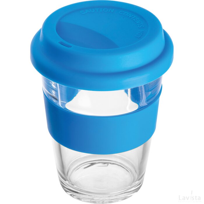 Beker van glas, 300 ml inhoud blauw