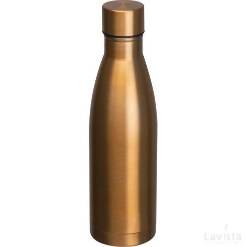 Drinkfles dubbelwandig van RVS, 500 ml inhoud goud
