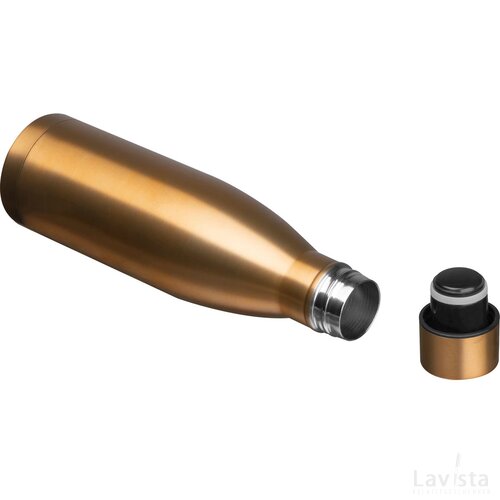 Drinkfles dubbelwandig van RVS, 500 ml inhoud goud