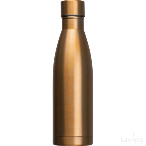 Drinkfles dubbelwandig van RVS, 500 ml inhoud goud