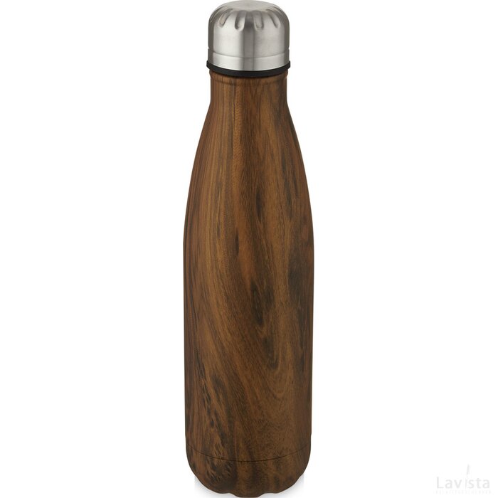 Cove 500 ml vacuüm geïsoleerde roestvrijstalen fles met houtprint Hout