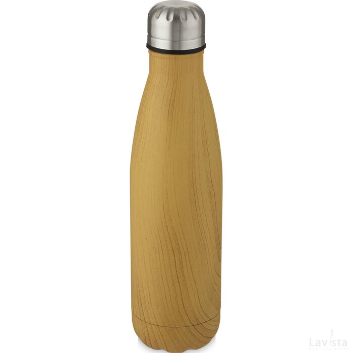 Cove 500 ml vacuüm geïsoleerde roestvrijstalen fles met houtprint Heather naturel