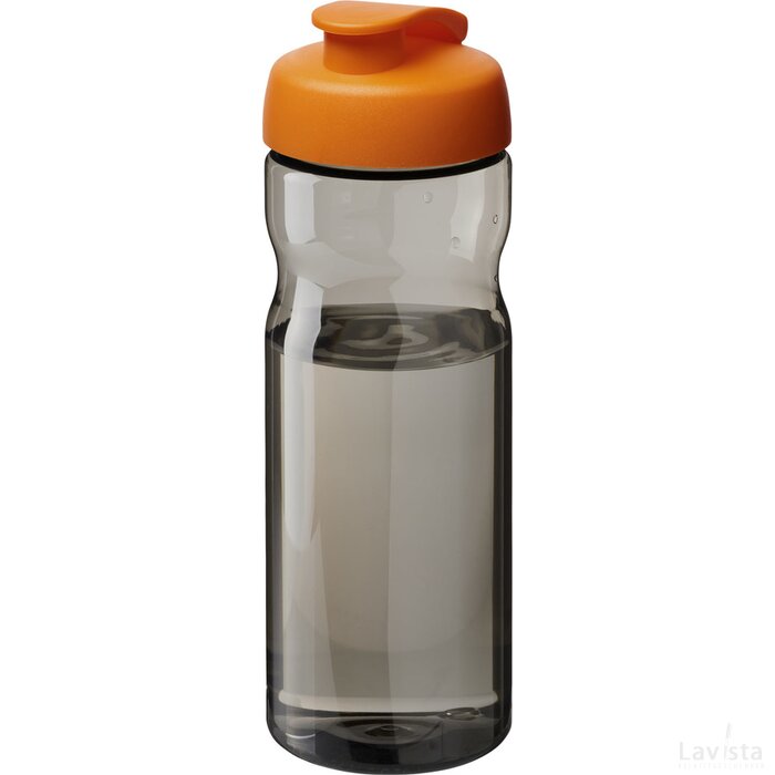 H2O Active® Base Tritan™ 650 ml sportfles met klapdeksel Charcoal, Oranje