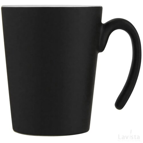 Keramische mok met modern handvat Wit/Zwart