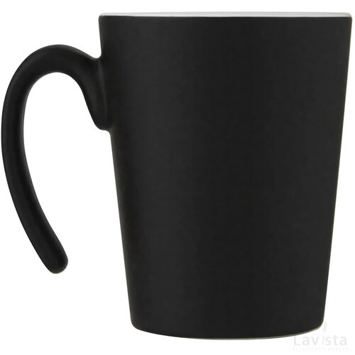 Keramische mok met modern handvat Wit/Zwart