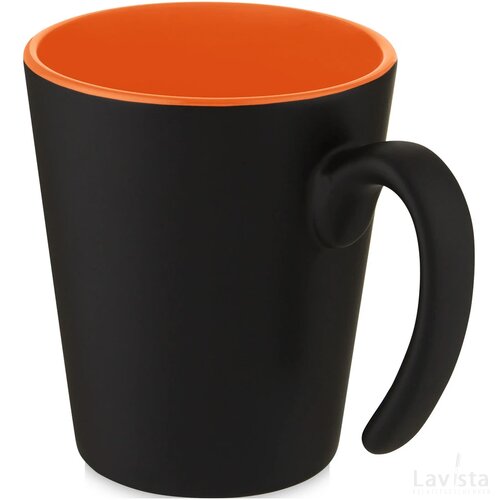 Keramische mok met modern handvat Oranje