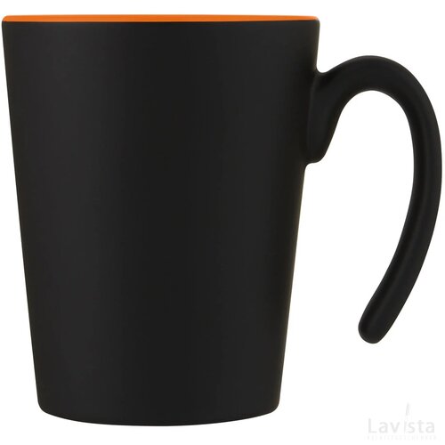 Keramische mok met modern handvat Oranje