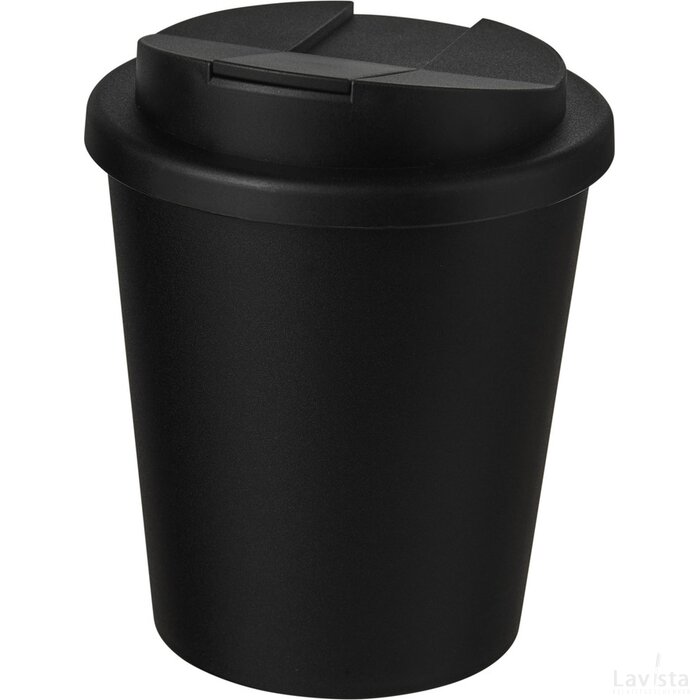 Americano® Espresso 250 ml gerecyclede beker met knoeibestendig deksel Zwart