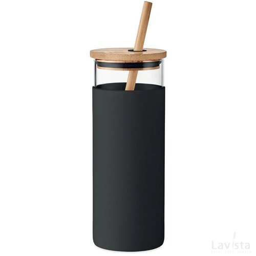 Glazen beker 450ml Strass zwart