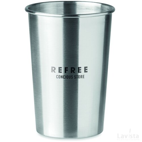Rvs beker 350ml Bongo mat zilver