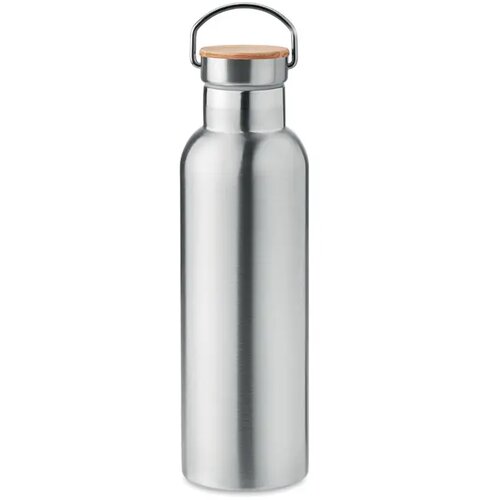 Dubbelwandige thermosfles 750ml Helsinki med mat zilver