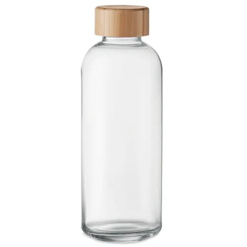 Glazen fles 650ml bamboe dop Frisian transparant