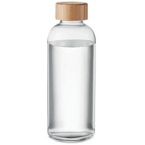 Glazen fles 650ml bamboe dop Frisian transparant