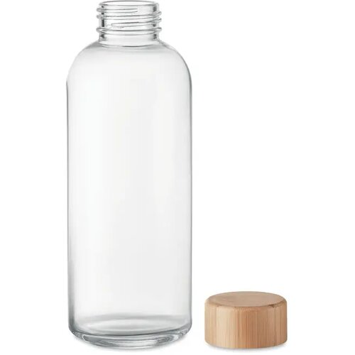 Glazen fles 650ml bamboe dop Frisian transparant